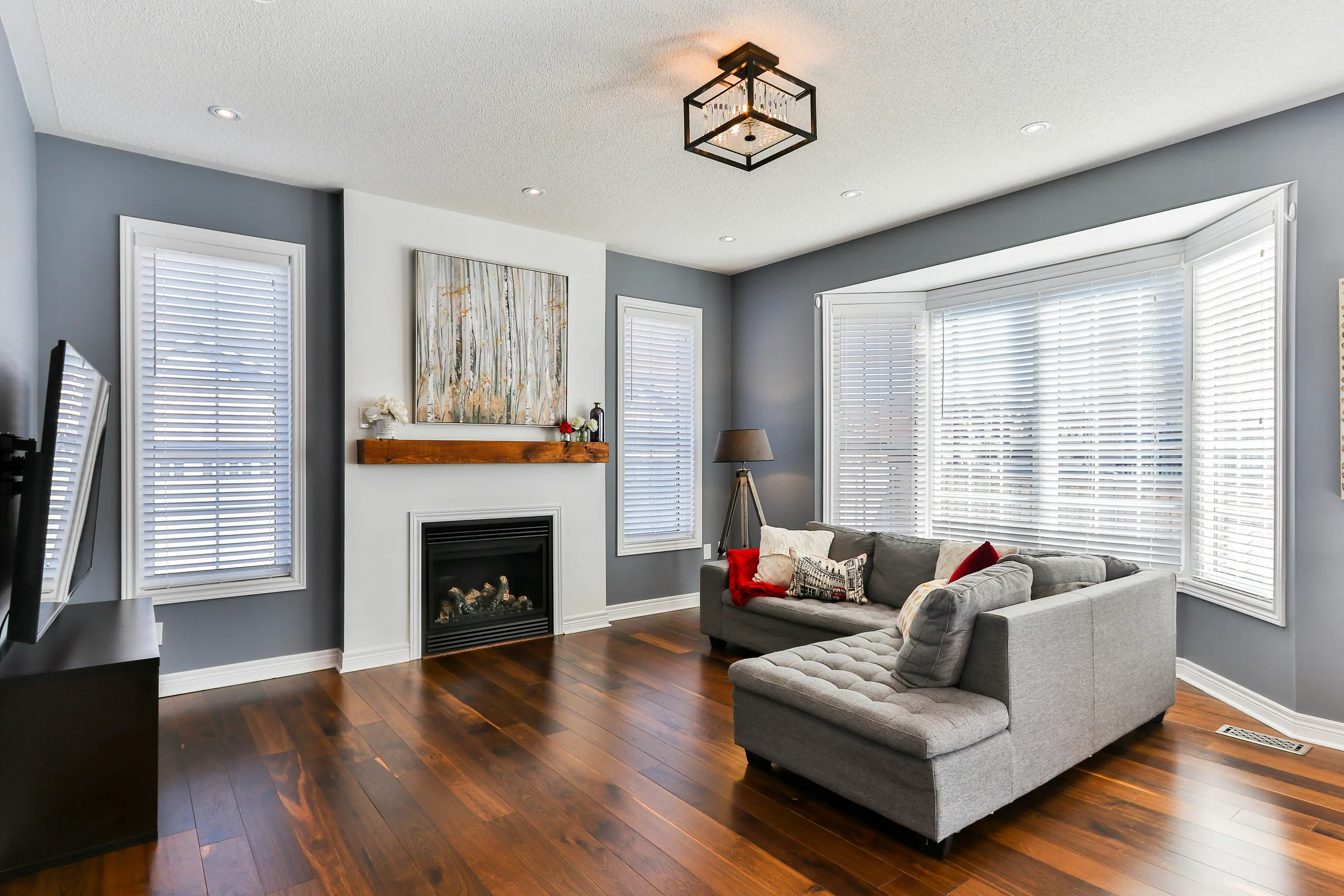 Cozy living room with fireplace